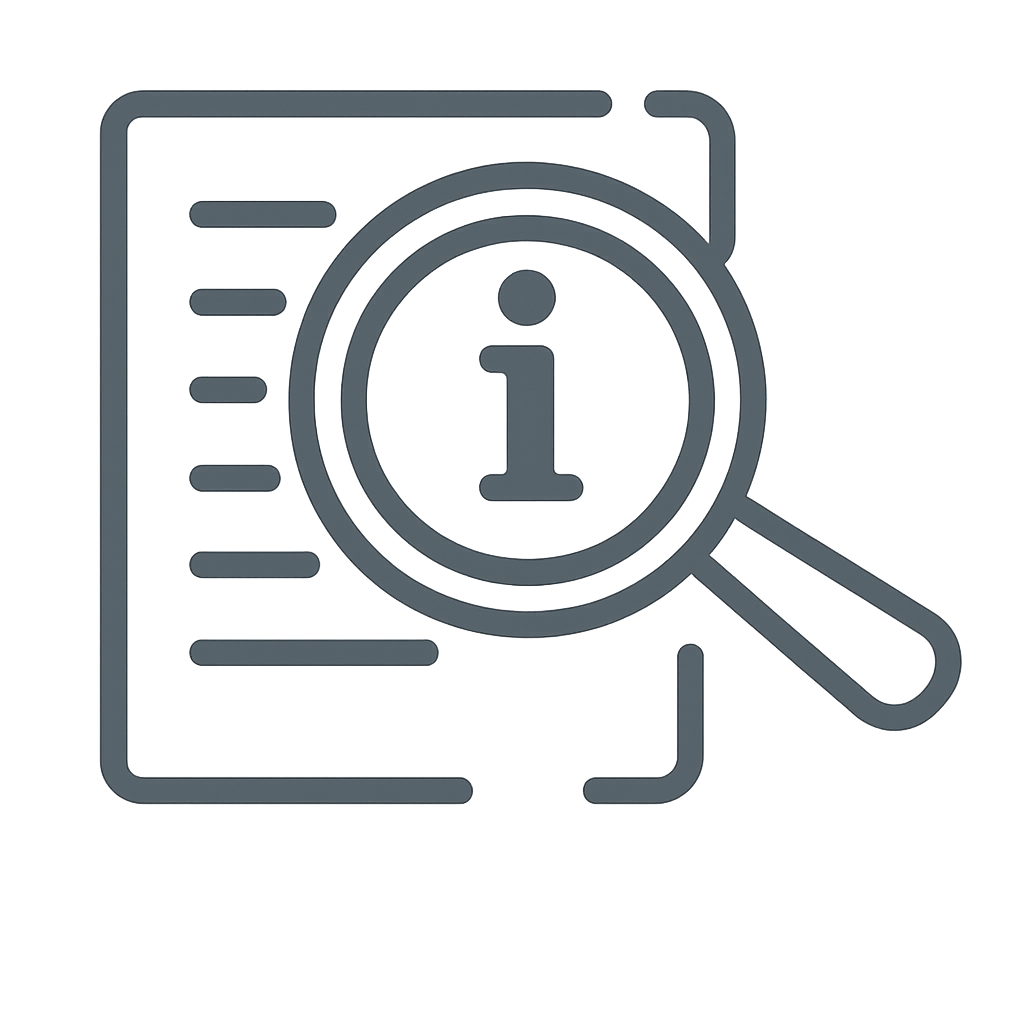 Information icon - Accurate details